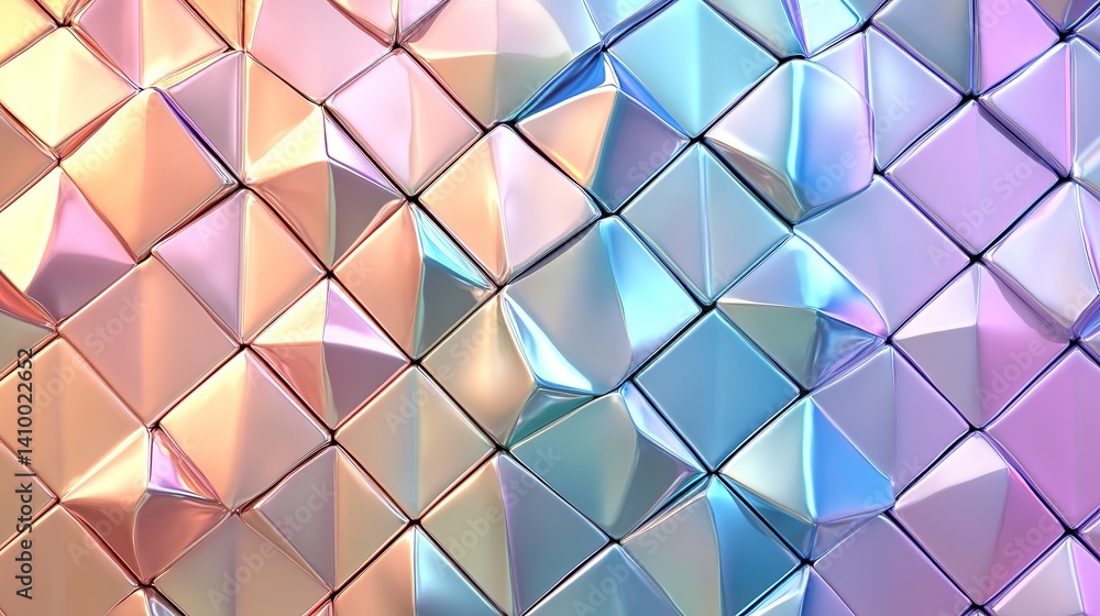 Poster dynamic abstract geometry modern art space 3d render colorful patterns close-up visual design