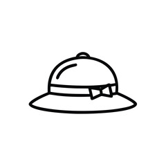 Stylish Sun Hat Line Art Icon Design For Fashion Accessories Project Use