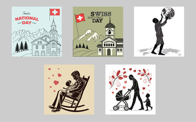 Vector illustration of business people silhouettes with speech bubbles and cartoon design