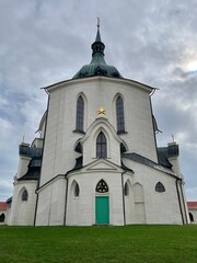 Fototapeta premium Pilgrimage Church of St. John of Nepomuk at Zelená hora near Zdar nad Sazavou, Czech Republic - Santiniho kostel sv. Jana Nepomuckeho na Zelene Hore u Zdaru nad Sazavou