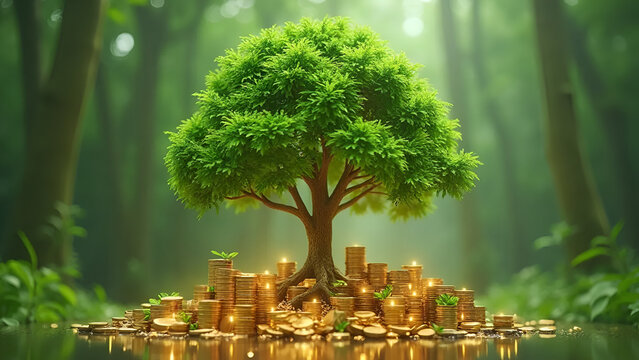 Carbon Credit Concept for Net Zero Emissions – Sustainable Investment in Green Climate Solutions