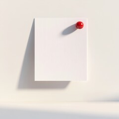 Blank sticky note pinned to a wall