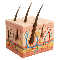 Cross-Section Illustration of Human Skin Layers