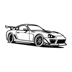 Obraz premium Sports Car Silhouette Vector 
