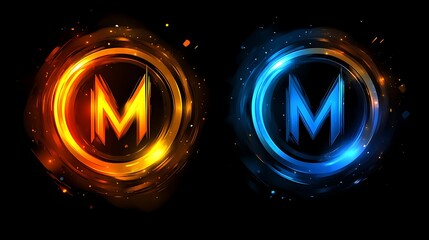 Fiery and Icy Letter M Logo Designs