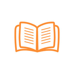 Purple Outline Open Book Simple Vector Icon