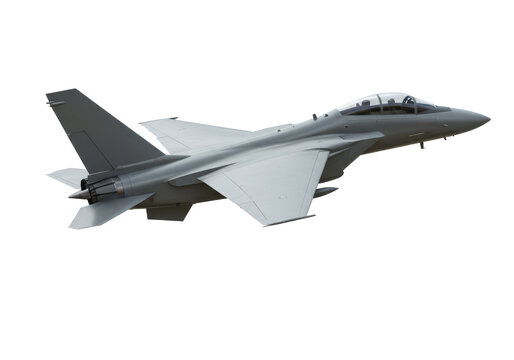 Modern military jet aircraft isolated on white background