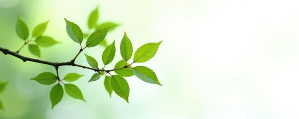 Obraz premium Delicate branches with leaves isolated on white background, leaf, greenery