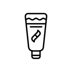 Toothpaste Tube Icon Healthcare Hygiene Product Dental Care Minimalist Line Art