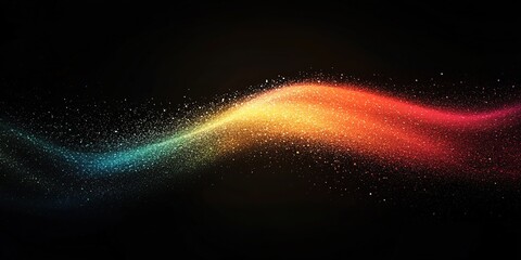Vibrant Dust Wave on Dark Backdrop – Futuristic Motion Light Texture