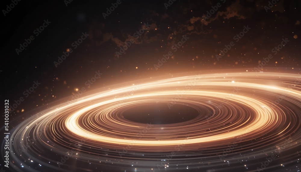 Poster exploring cosmic phenomena galactic rings outer space digital art abstract environment high-resoluti