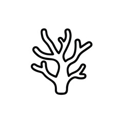 Obraz premium Simple Coral Vector Illustration In Black Line Art Minimalist Design Style