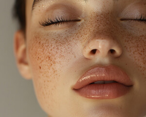 Beautiful woman close-up, doctor nurse care portrait close-up