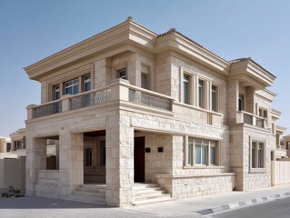 Obraz premium Completed villa showcasing interior and exterior features - pool house showcase windows doors