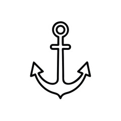 Minimalist Anchor Icon Nautical Symbol Sea Concept Line Art Vector Design