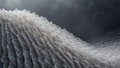 Obraz premium Dynamic abstract wave formation digital space 3d rendering dark environment aerial view concept of fluid motion and design