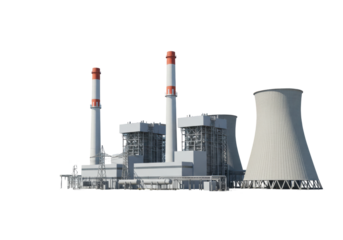 Industrial Power Plant isolated on white background