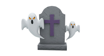Isolated Halloween Tombstone