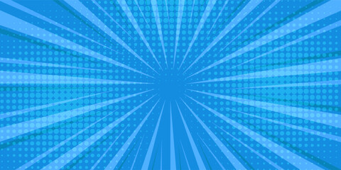 Obraz premium Abstract blue comic zoom background vector illustration