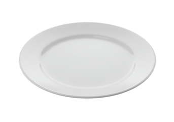 Oval white plate, simple design isolated on white background