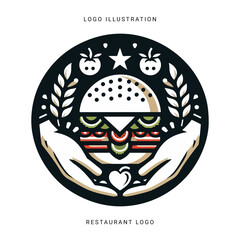 A stylish logo featuring a fork and spoon with warm, inviting colors that reflect delicious cuisine and a welcoming dining experience.