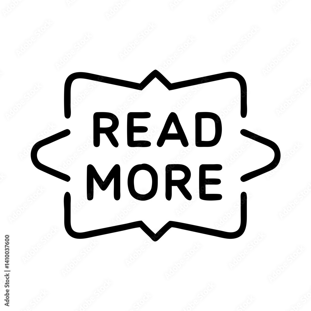 Poster read more text in bold graphic style with clean lines