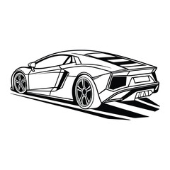 Fototapeta premium Sports Car Silhouette Vector 