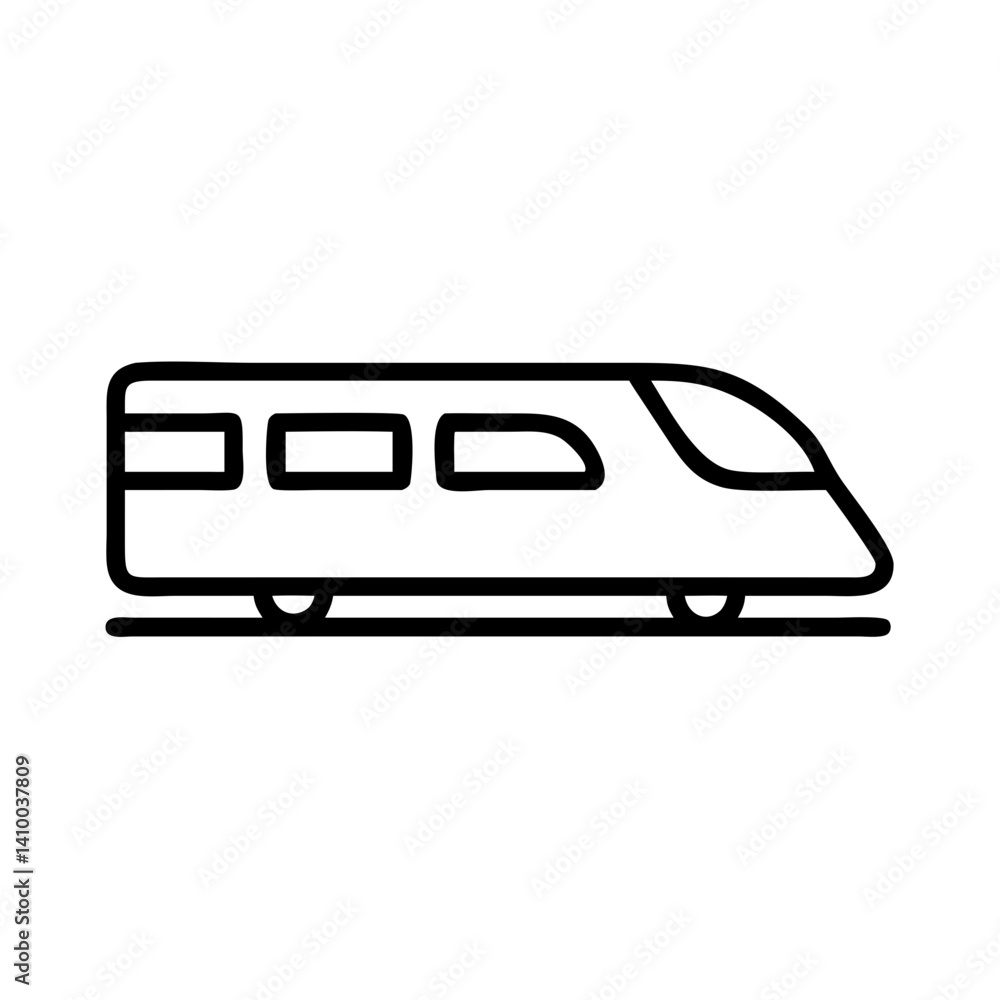 Poster train icon in minimalist style with clean lines