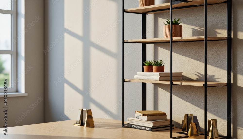 Poster everyday objects - for downstream advertisement and design: sunlight streams through a window, illum