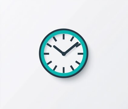 Simple teal wall clock graphic