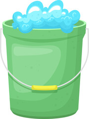 Bucket with foam clipart design illustration