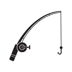 fishing rod flat icon vector