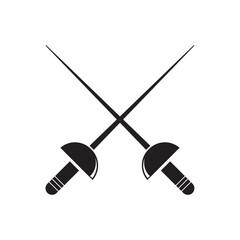 fencing sword flat icon vector