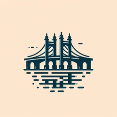 Single Bridge Icon, Make Minimalist with a Simple Background