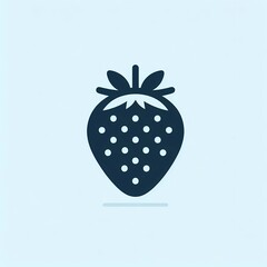 Single Strawberry Icon, Make It Minimalist With A Simple Background