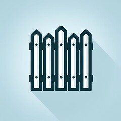 Single Fence Icon, Make Minimalist with a Simple Background