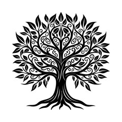 Tree vector silhouette illustration