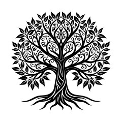 Tree vector silhouette illustration