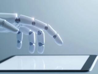 Robotic Hand Interacting with Tablet:  A Glimpse into the Future of Technology