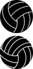 Obraz premium Volleyball art vectors and Set of black sport balls icon silhouette collections