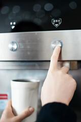 Modern Coffee Machine: Enjoying a Fresh Brew at Home or Office