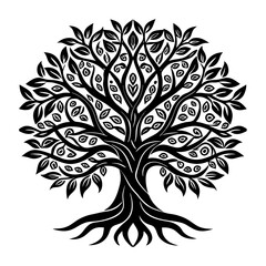 Tree vector silhouette illustration