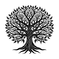 Tree vector silhouette illustration