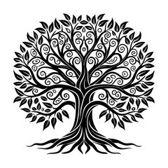 Tree vector silhouette illustration