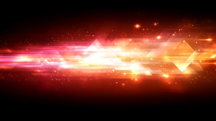 Abstract Red Orange Geometric Light Streaks Background