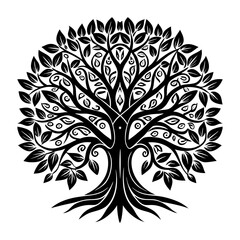 Tree vector silhouette illustration