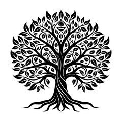 Tree vector silhouette illustration