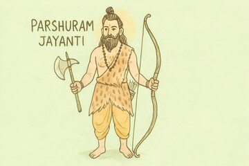 Fototapeta premium Simple illustration for parshuram jayanti.