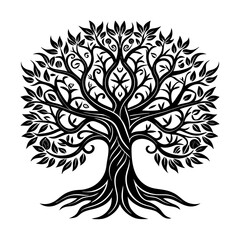 Obraz premium Tree vector silhouette illustration