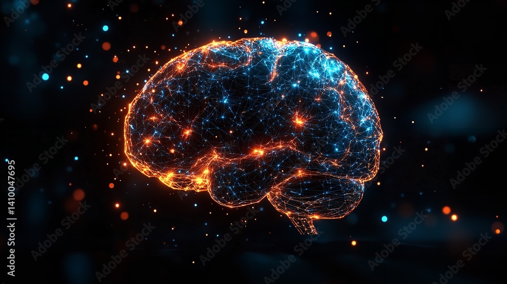 Aufkleber artificial intelligence brain neural network digital technology mind science innovation